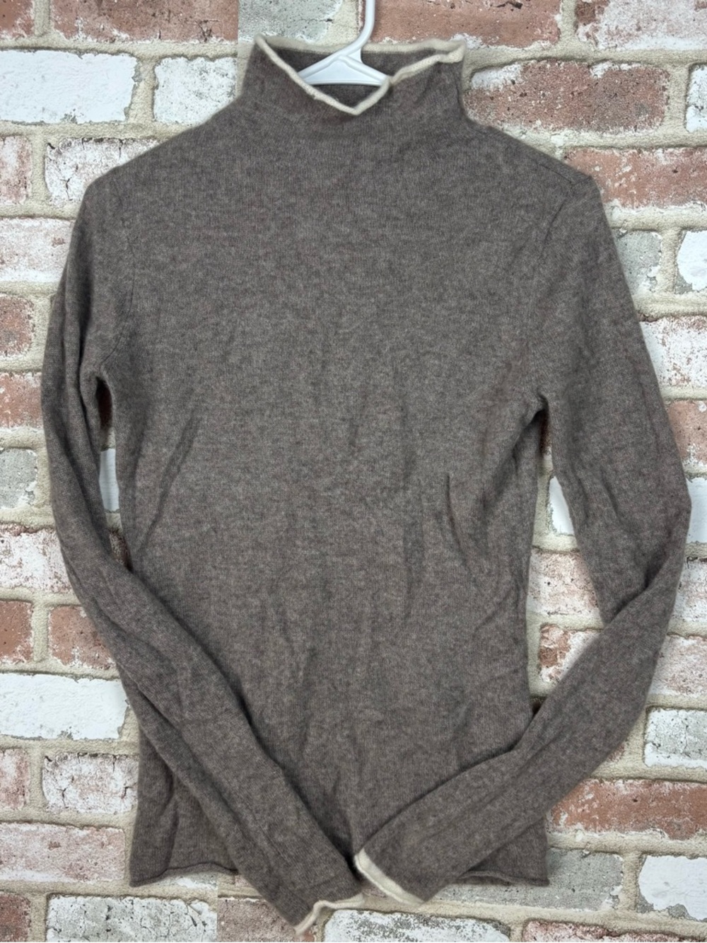 Nicole Miller Sweater Womens Medium Grey 100% Cashmere Mock Neck Pullover Soft